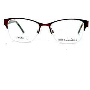 BCBG Maxazria Cat Eye Half Frame Eyeglasses Irina Wine 49 16 125 H20721‎